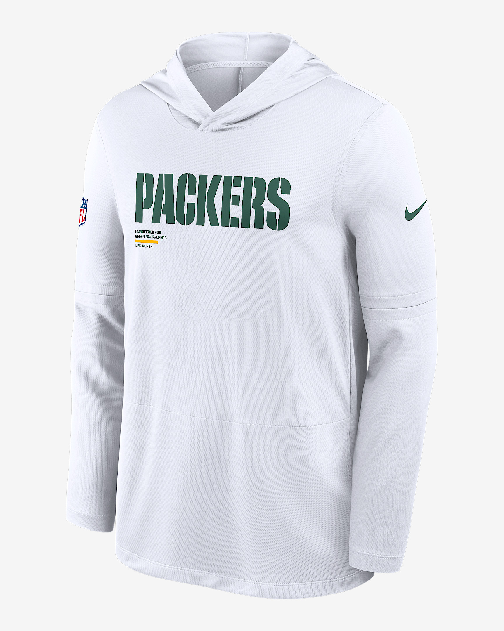 Green Bay Packers Pure Fury Sideline Men's Nike Dri-FIT NFL Long-Sleeve Hooded Top - 1