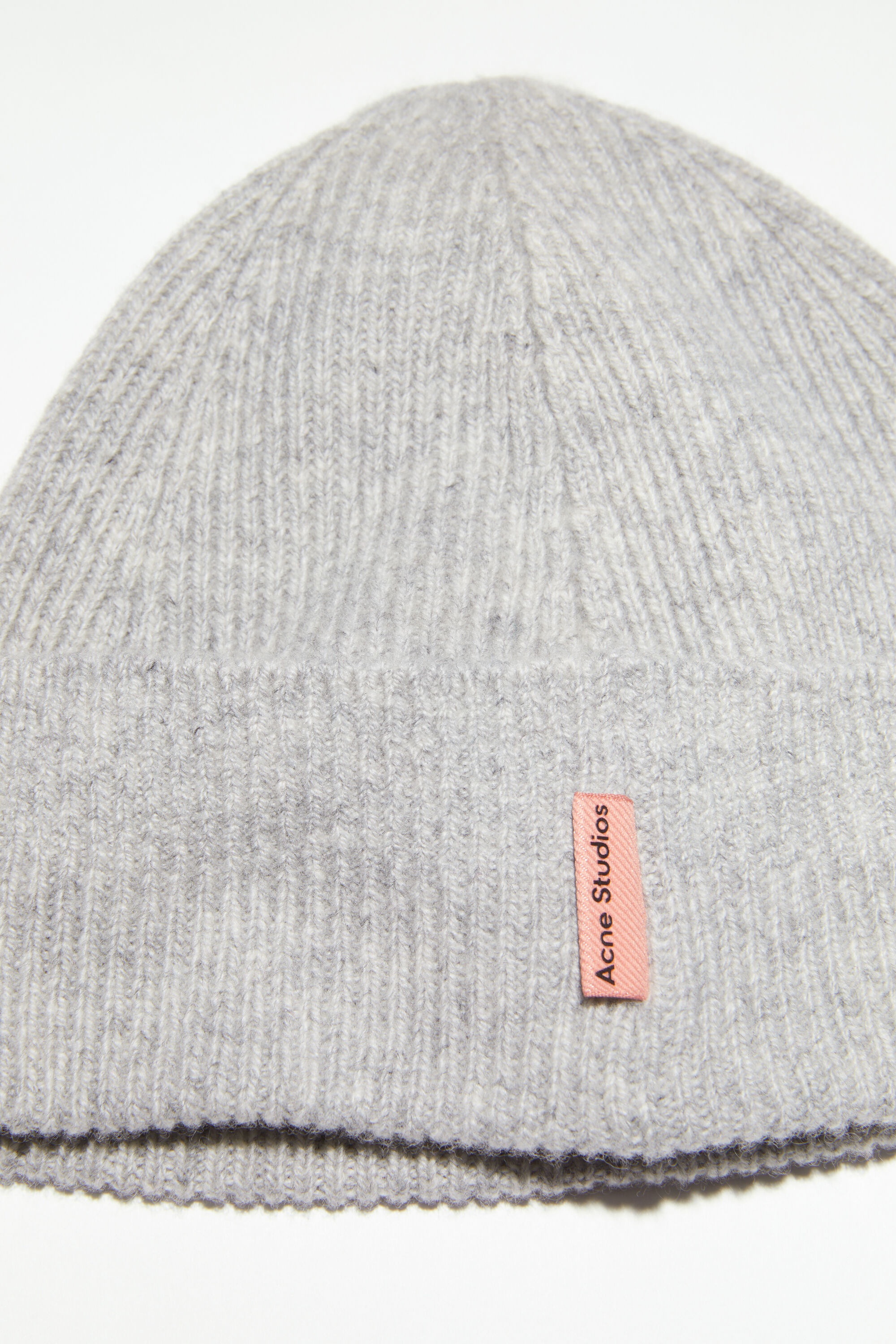 Wool cashmere beanie - Light Grey Melange - 4