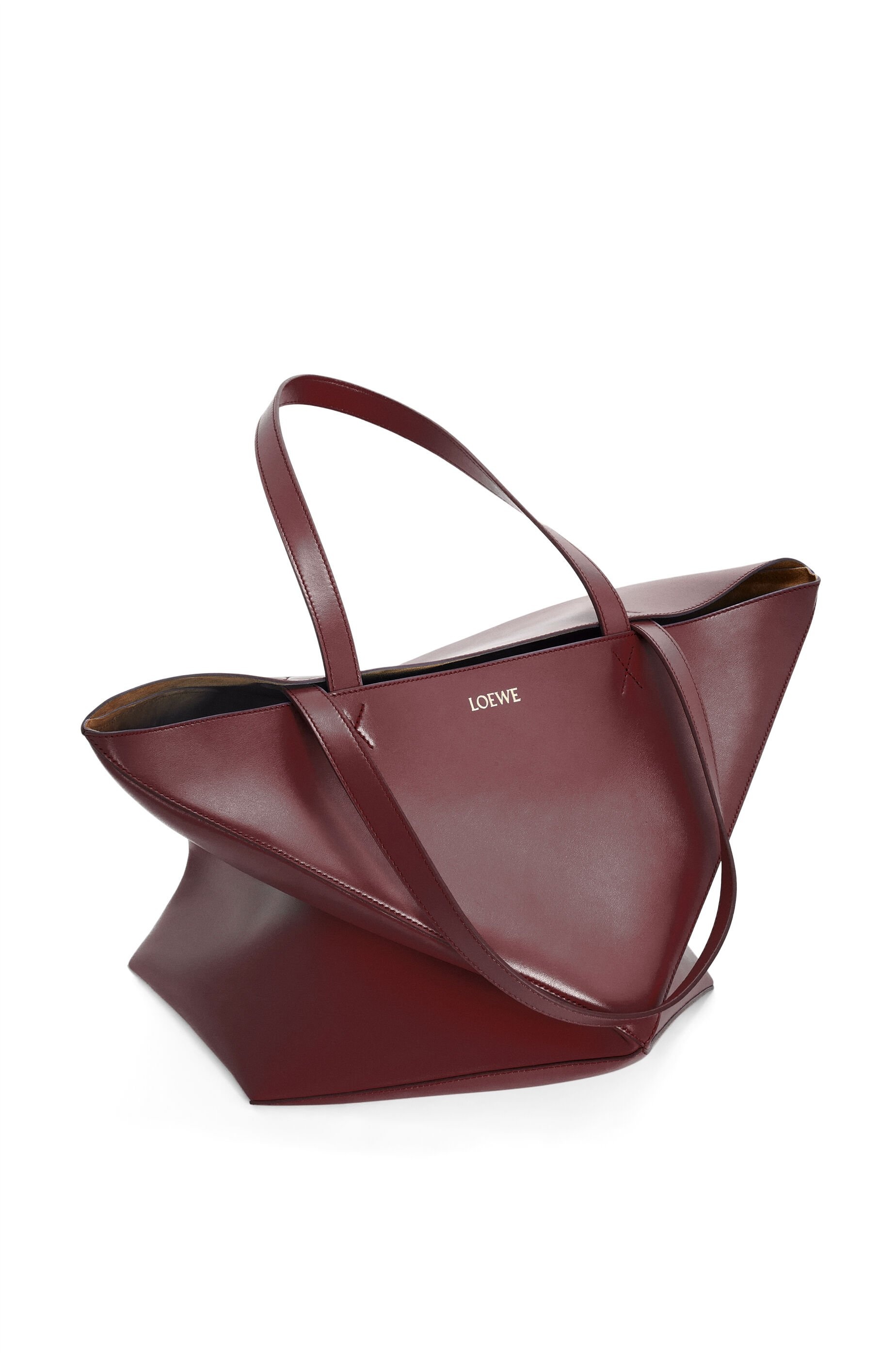 XL Puzzle Fold Tote in shiny calfskin - 5