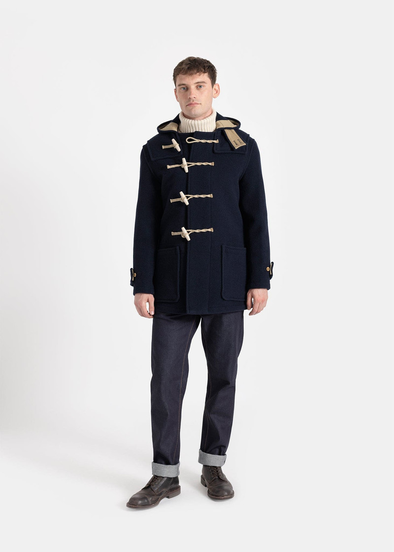 Men's Mid-Length Monty Duffle Coat with Union Jack Lining Navy 4