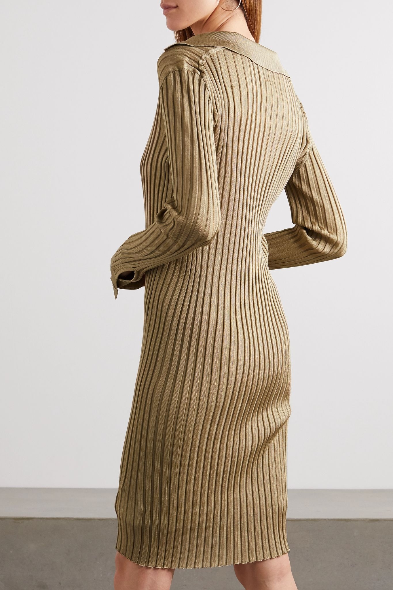 Ribbed silk dress - 4