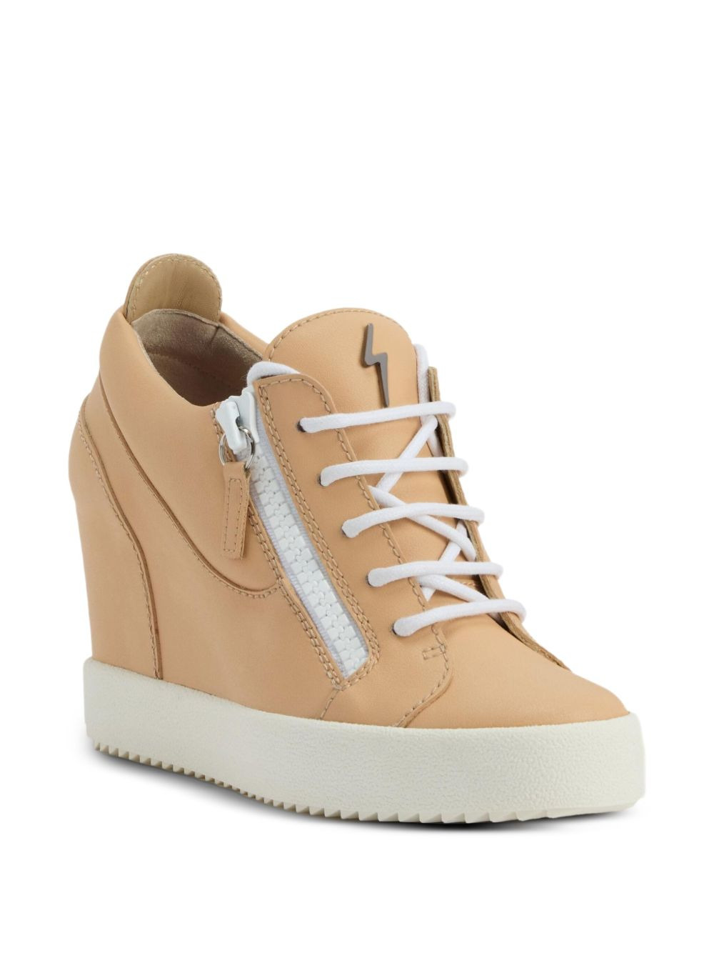75mm wedge zip-detail low-top sneakers - 2