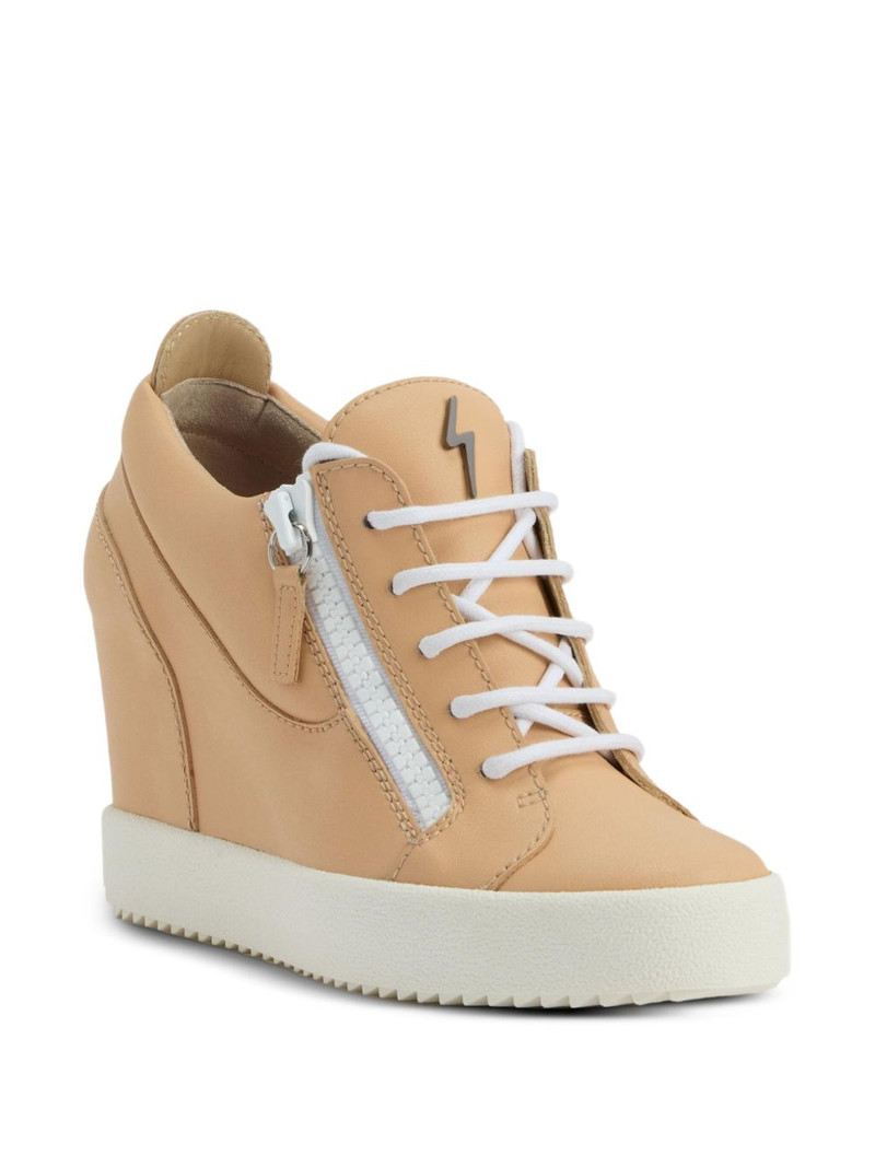 Giuseppe Zanotti 75mm wedge zip-detail low-top sneakers outlook