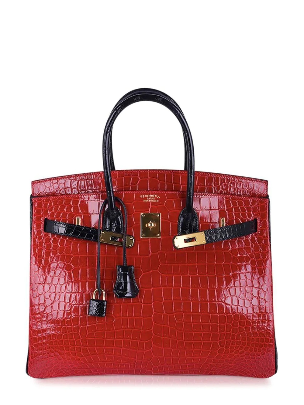 Hermes Birkin 35 HSS Porosus Crocodile Braise w/ Black Gold Hardware - 6