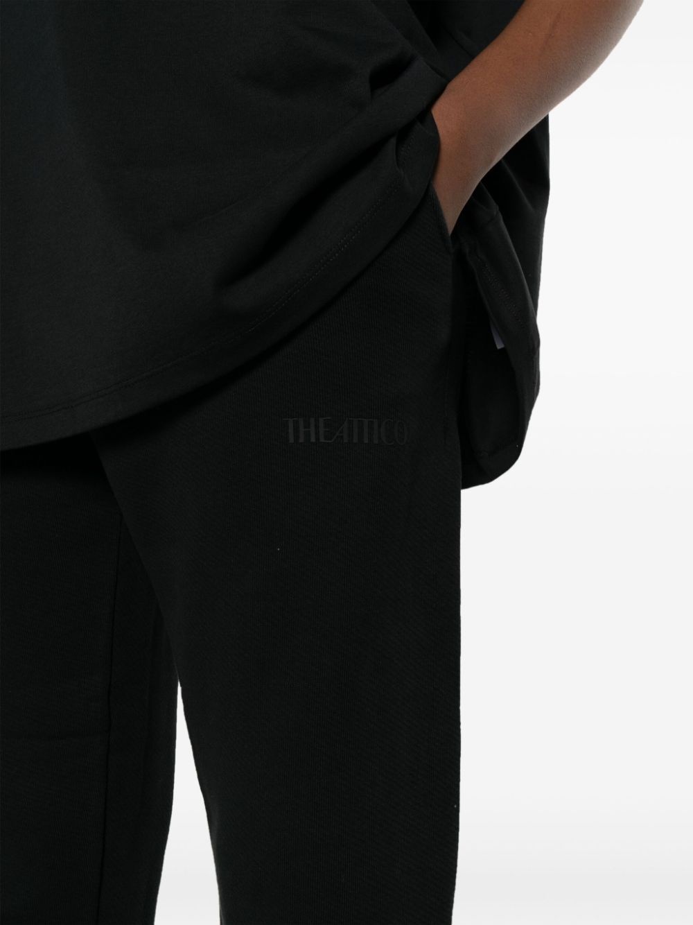 Penny logo-embossed cotton track pants - 5