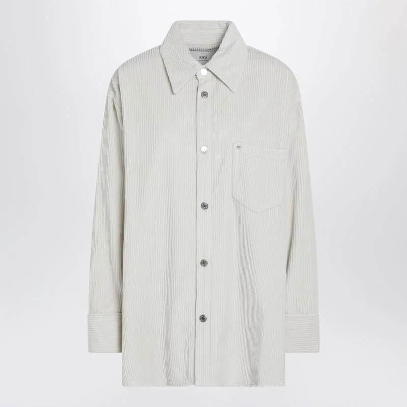 AMI Paris Ivory Corduroy Shirt - 1