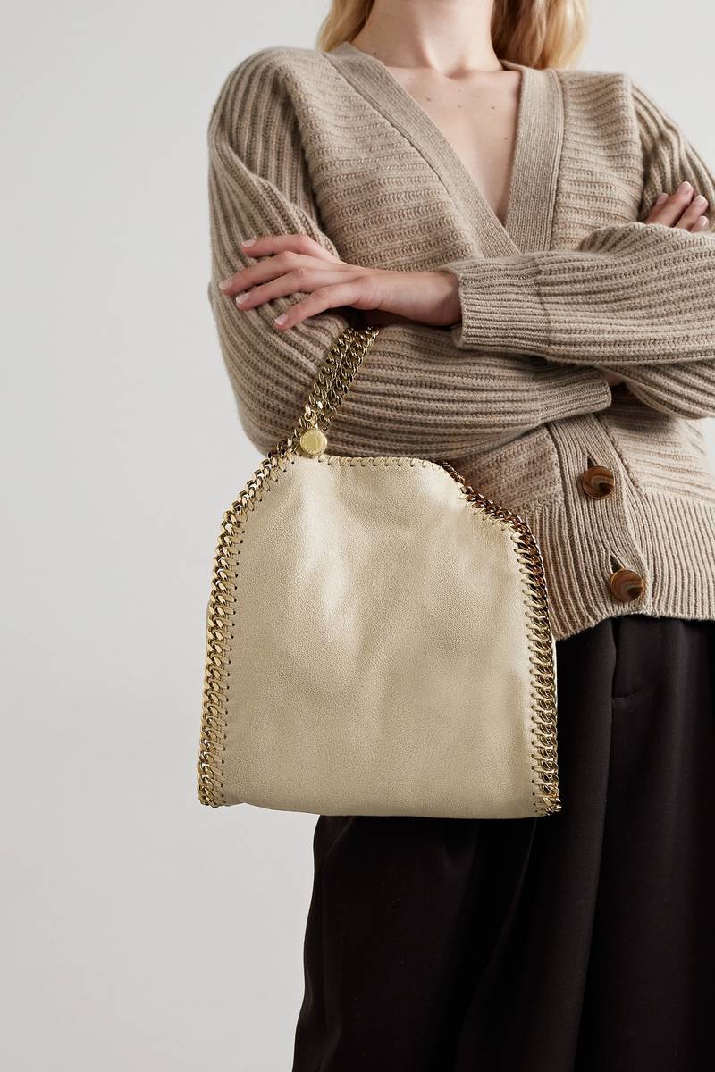 Stella McCartney + NET SUSTAIN The Falabella mini vegetarian brushed-leather tote outlook
