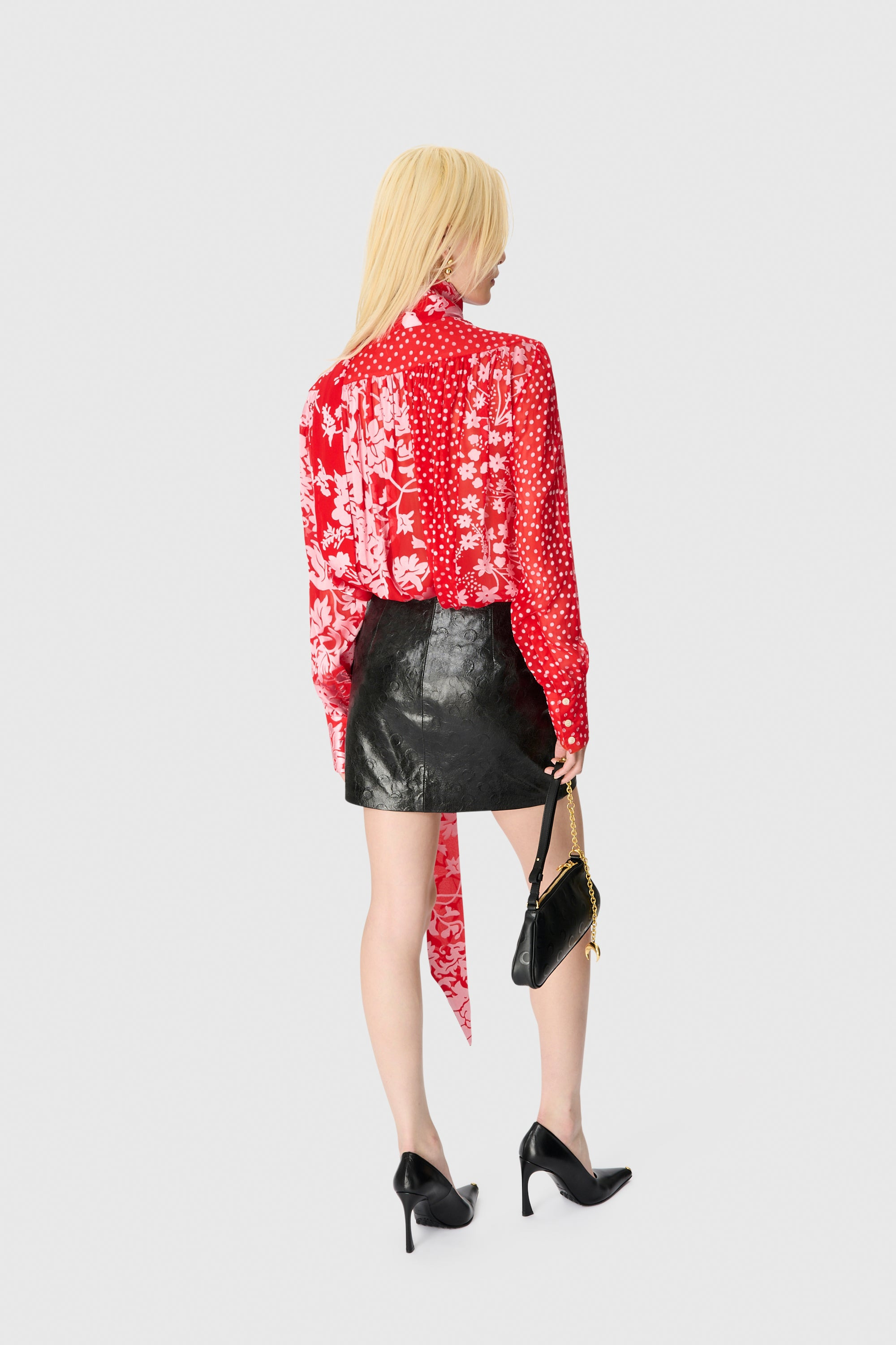 Regenerated Raso Silk Scarves LS Blouse - 3