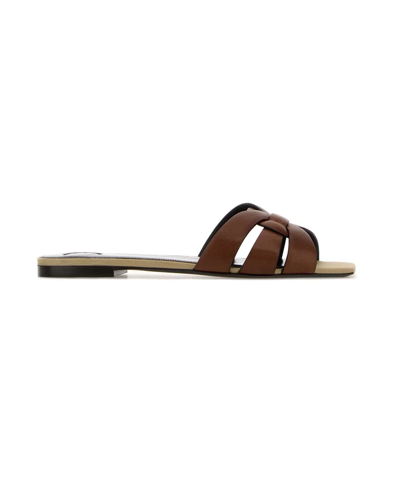 Brown Leather Slippers - 1