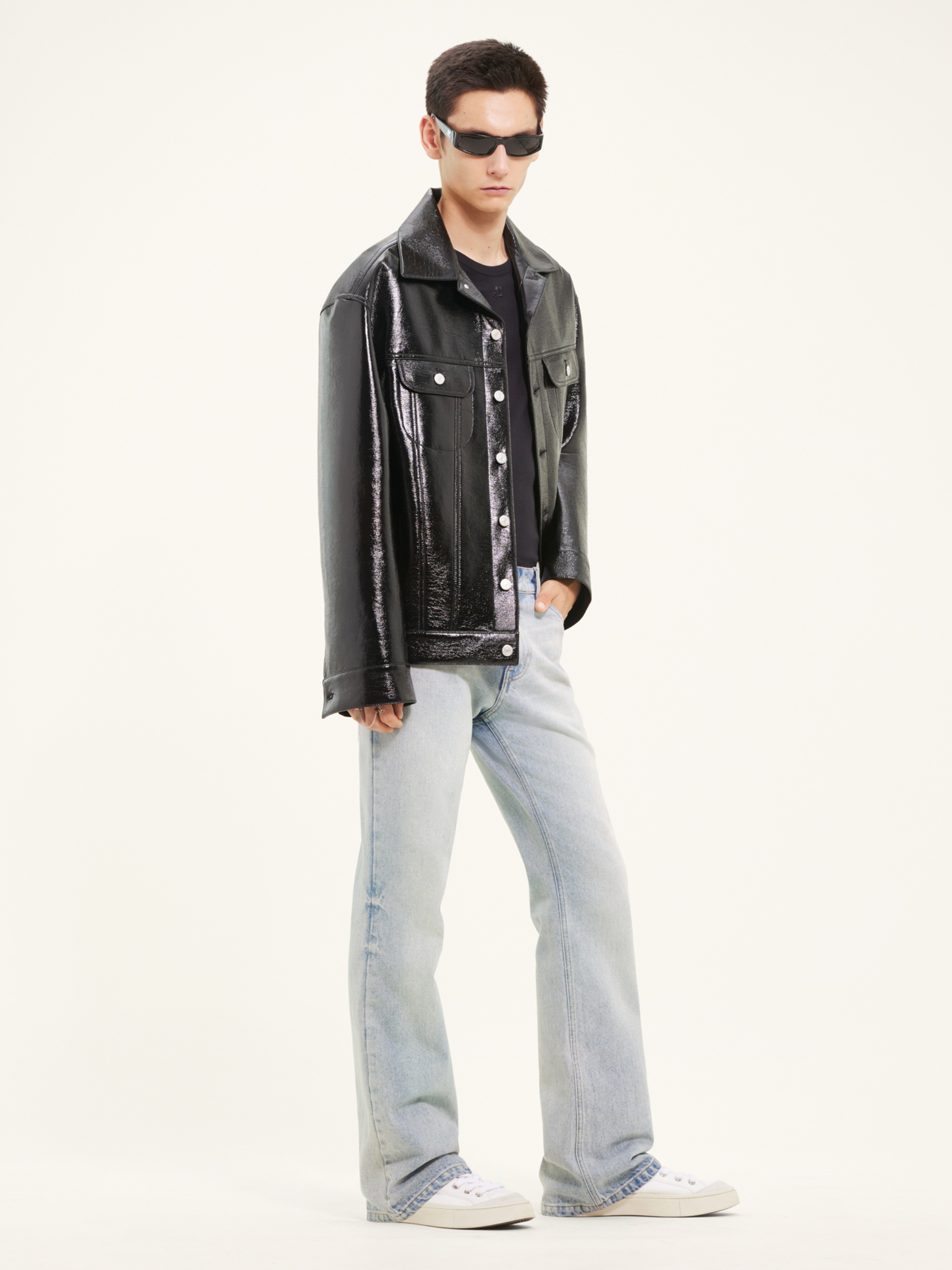 COCOON VINYL TRUCKER JACKET - 3
