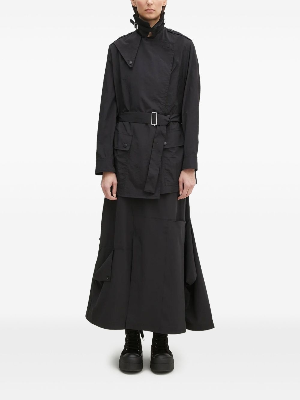 belted trench coat - 2