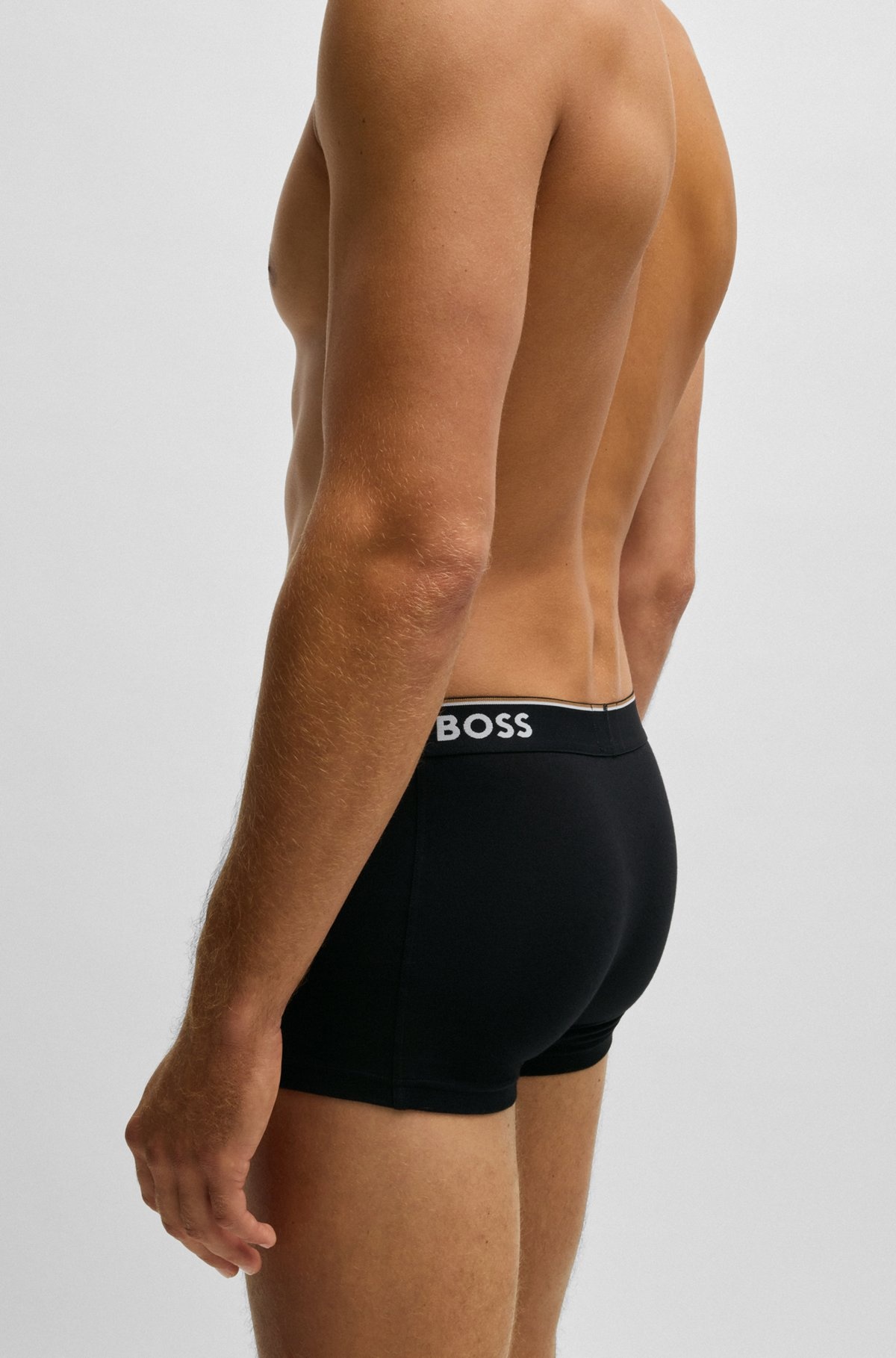 THREE-PACK OF STRETCH-COTTON TRUNKS WITH LOGO WAISTBAND - 5