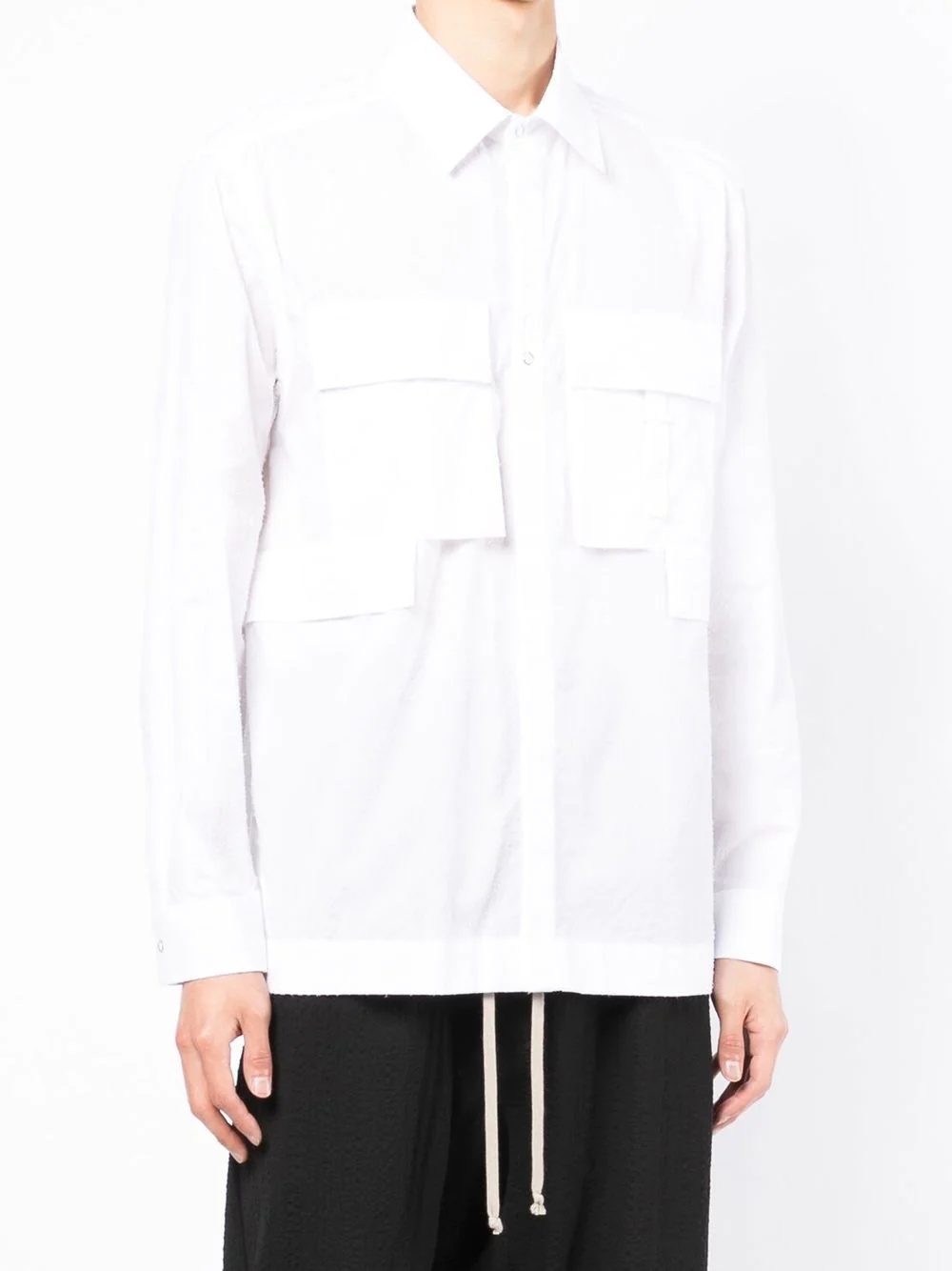 patch-pocket long-sleeve shirt - 3