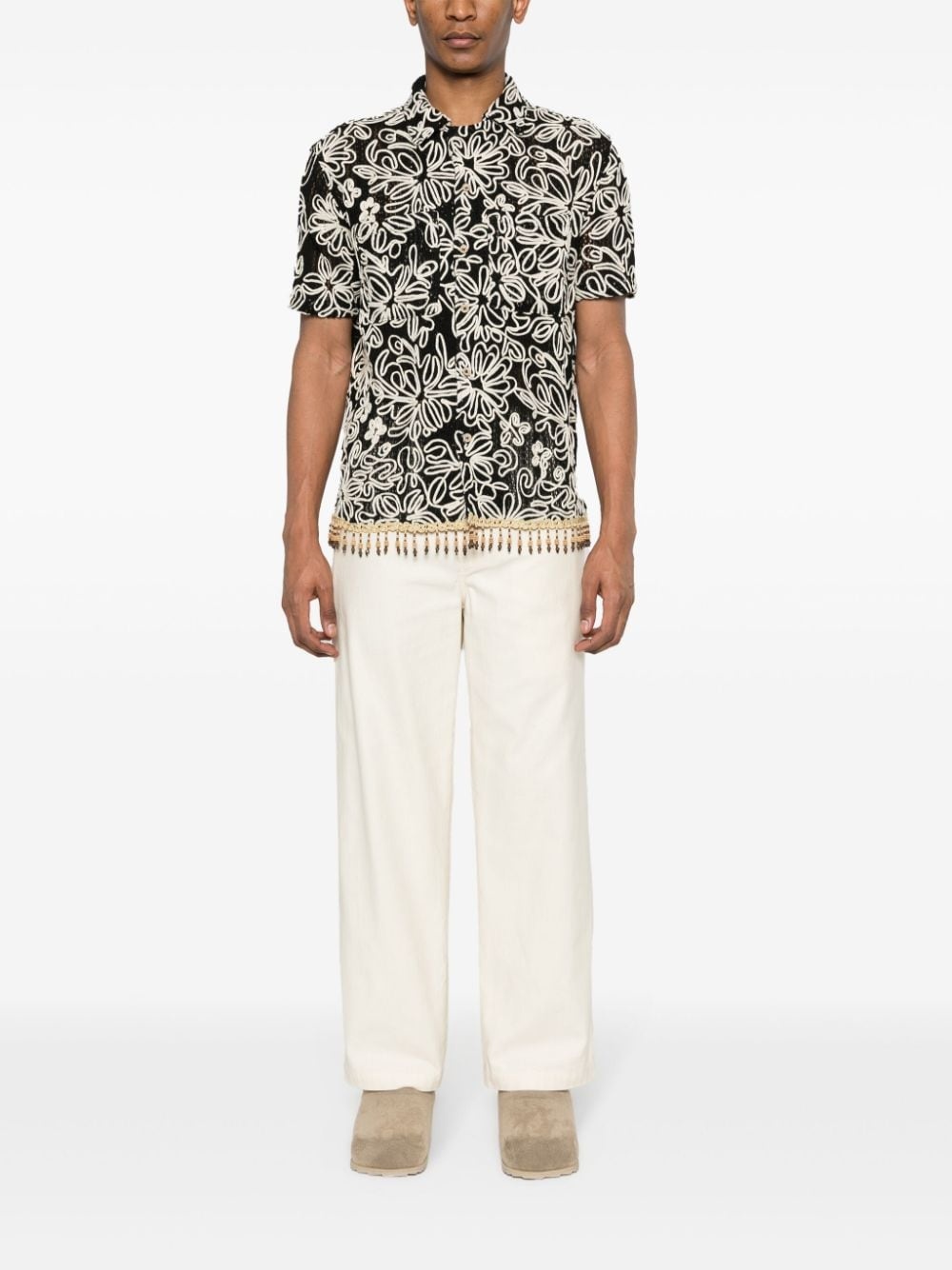 floral-embroidered shirt - 2