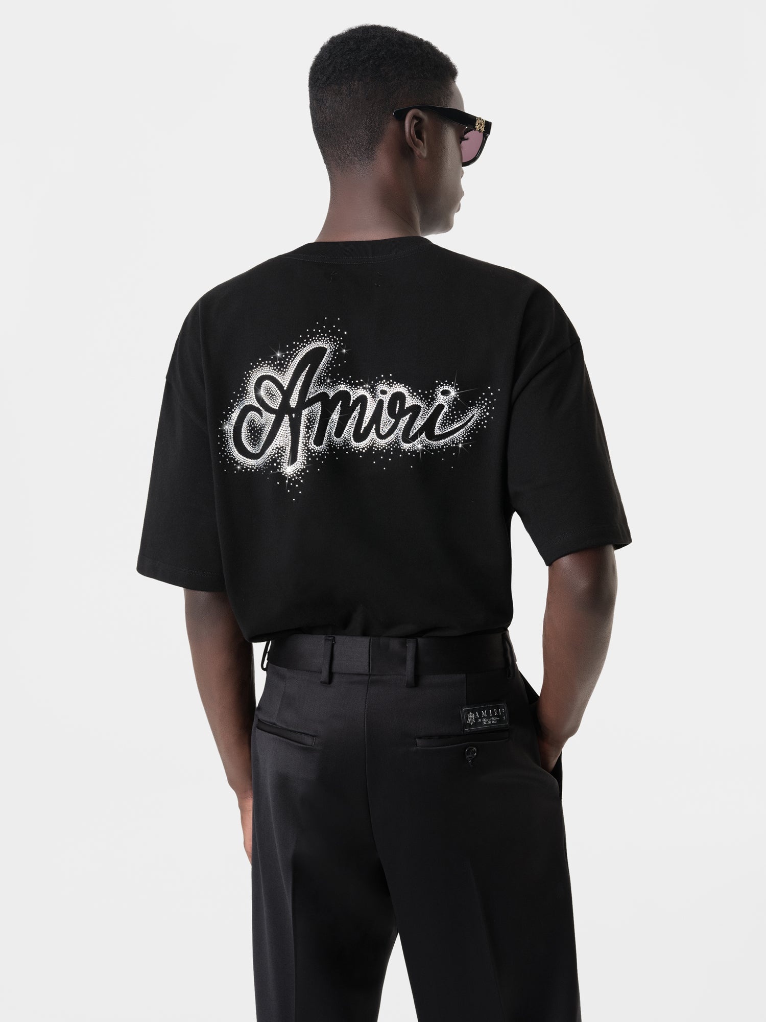 【大人気】AMIRI Crystal Burst MA Swirl オーバーサイズTシャツ Amiri Crystal Burst MA Swirl Tee in Black | FWRD