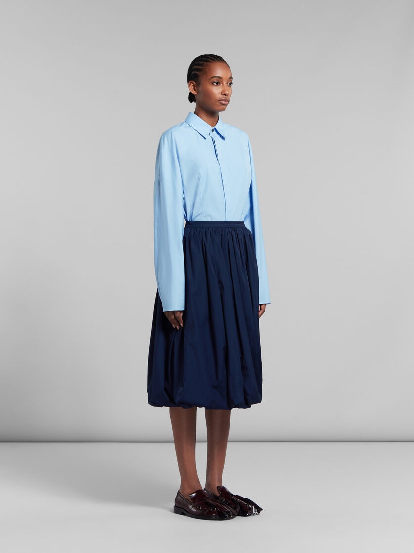 DEEP BLUE BIO POPLIN BALLOON MIDI SKIRT - 5