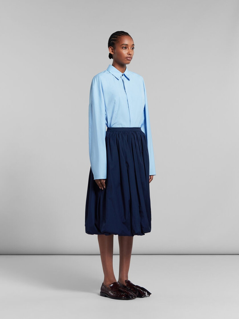 DEEP BLUE BIO POPLIN BALLOON MIDI SKIRT 5
