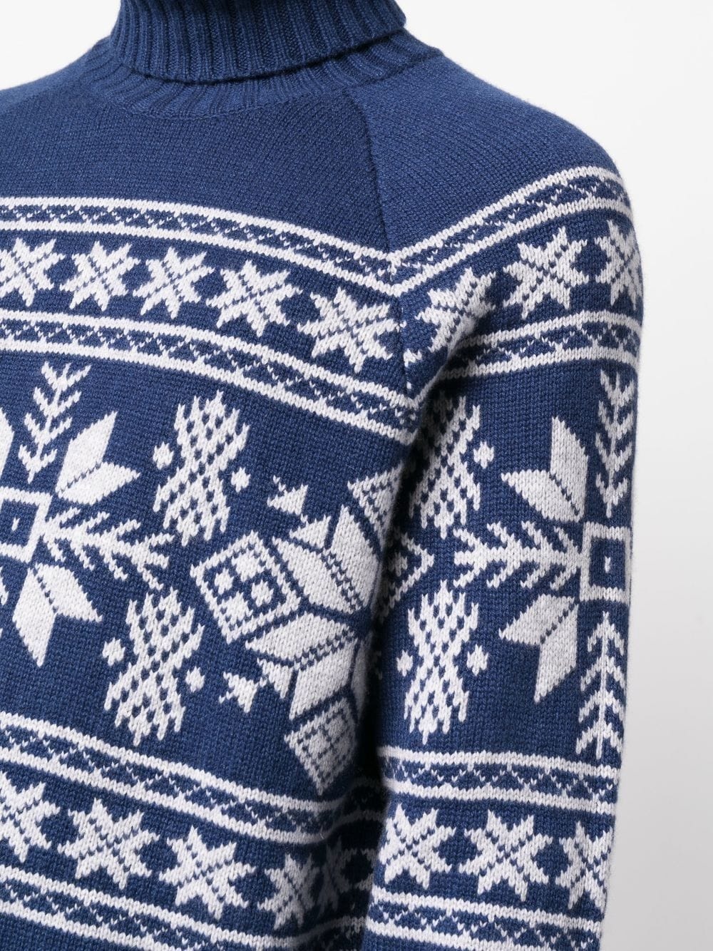 jacquard-pattern cashmere roll-neck jumper - 5