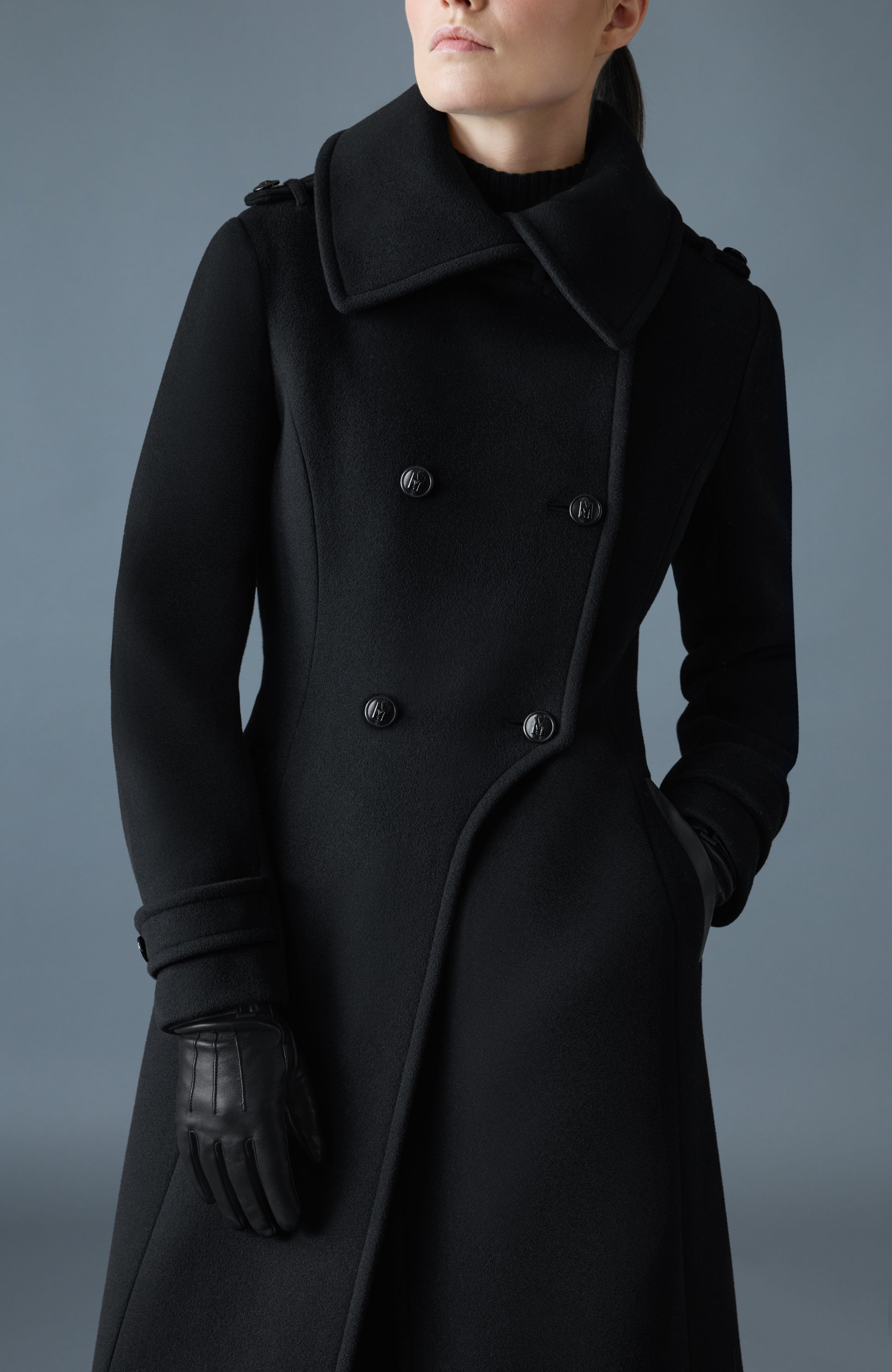 ELODIE double face wool tailored coat - 10