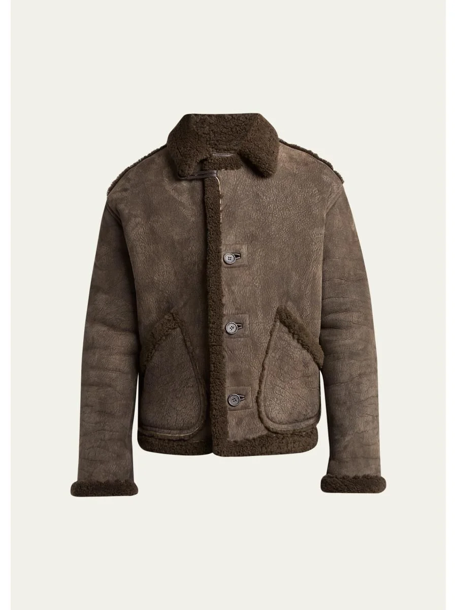 Men's Shearling-Trimmed Jacket - 1