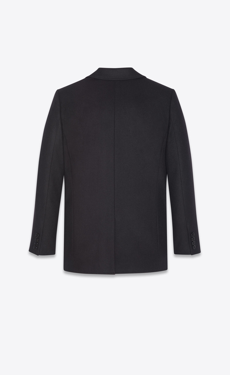 SAINT LAURENT single-breasted logo jacket in felt outlook