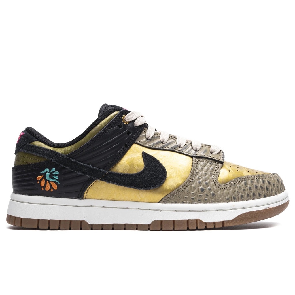 WOMEN'S DUNK LOW 'DÍA DE MUERTOS' - BLACK/KHAKI/METALLIC GOLD - 1