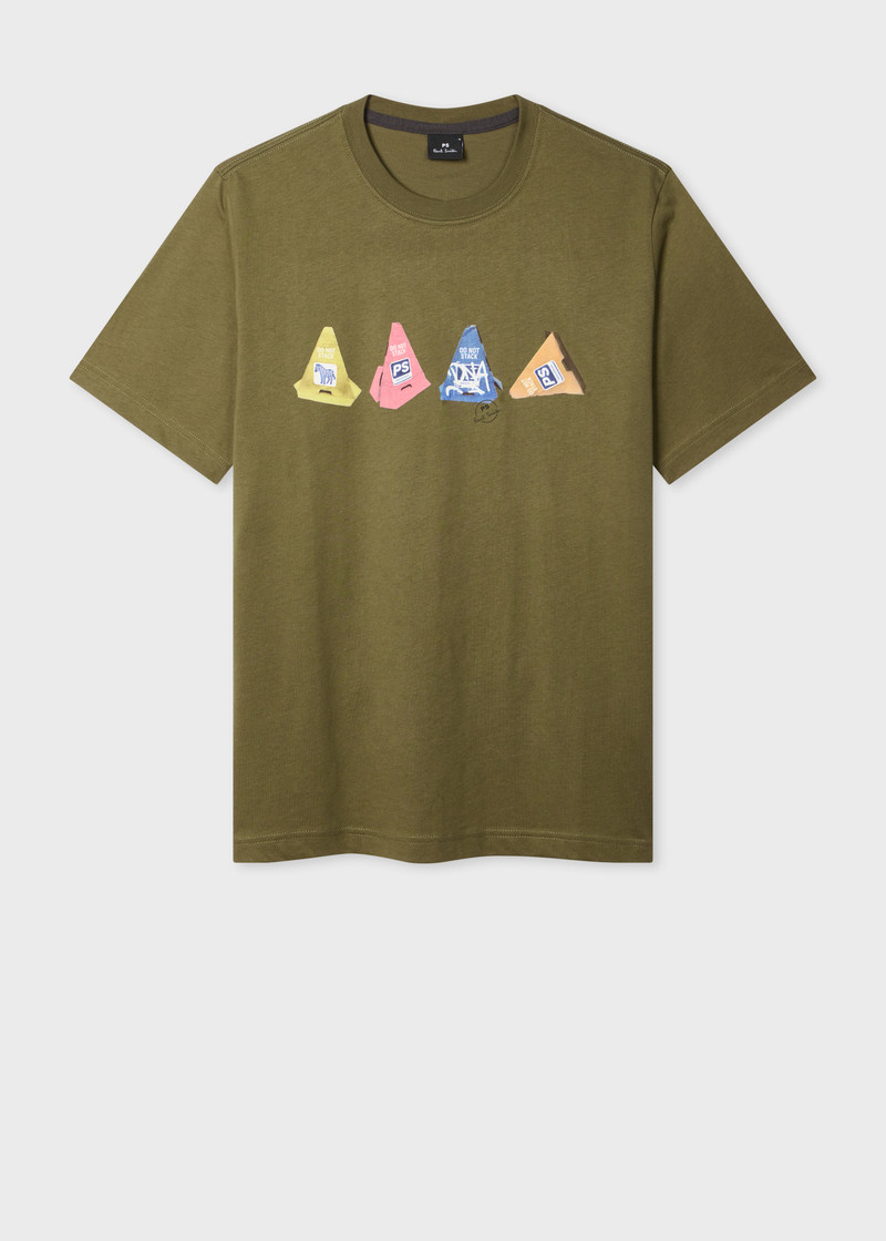Khaki 'Cones' Print T-Shirt 1