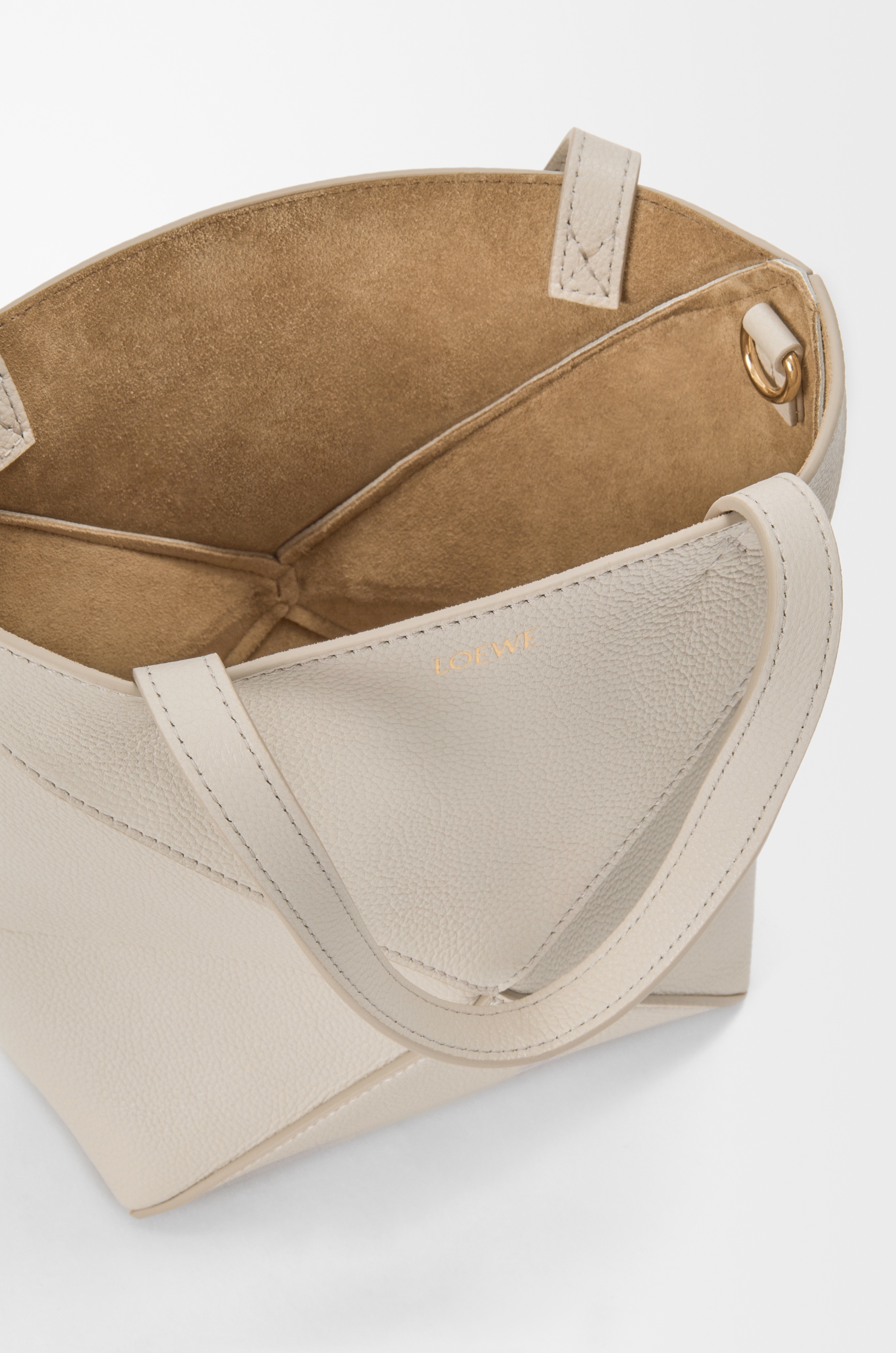 Mini Puzzle Fold tote in soft grained calfskin - 10