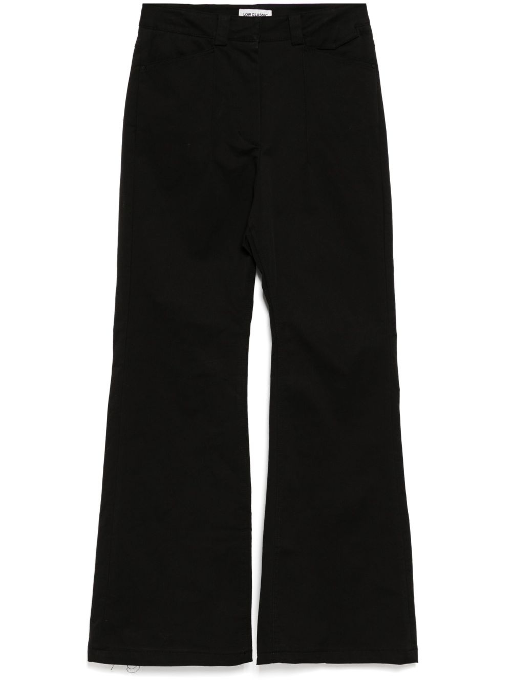 pin tuck bootcut pants - 1