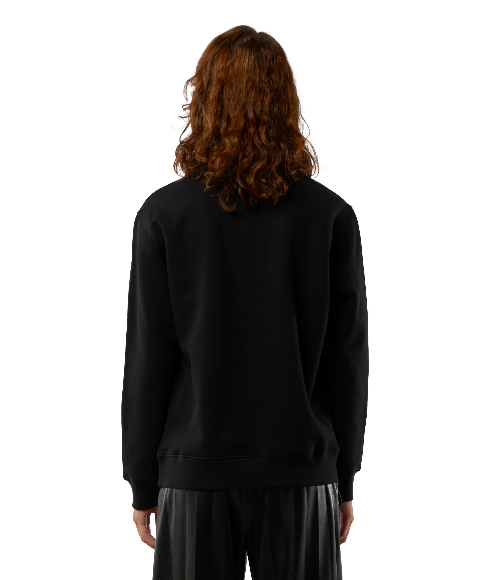 Crew neck cotton sweatshirt in a solid colour - 3