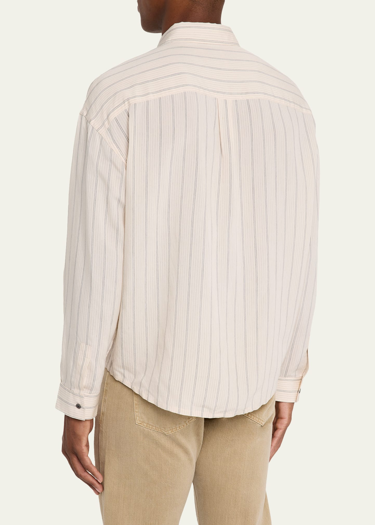 Men's Thin Stripe Pocket Button-Down Shirt - 3