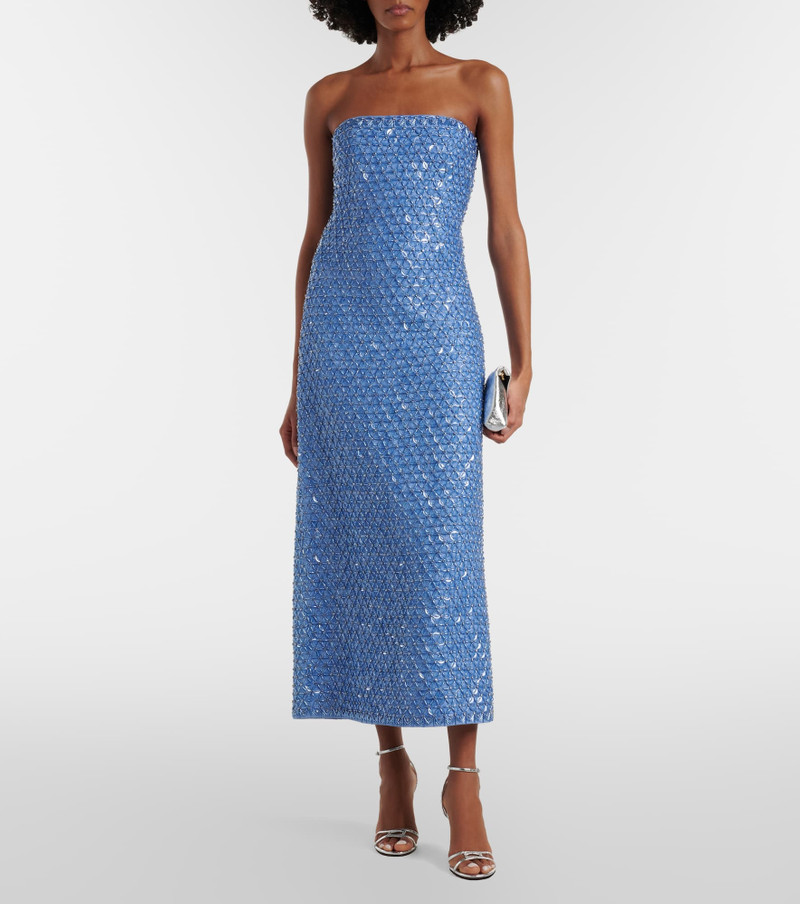 SIMKHAI Vanessa embellished bustier gown outlook