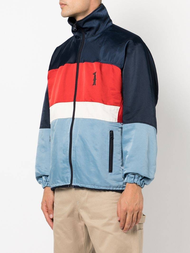colour-block zip-up jacket 3