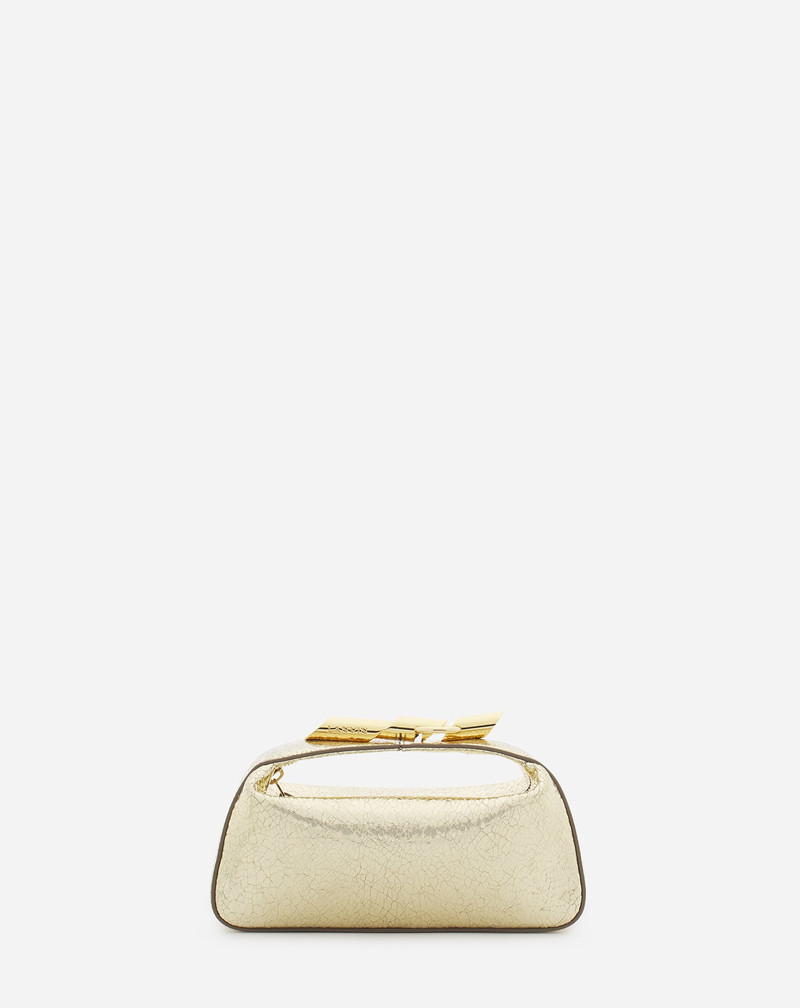 HAUTE SÉQUENCE CLUTCH BAG IN CRACKLED METALLIC LEATHER 1