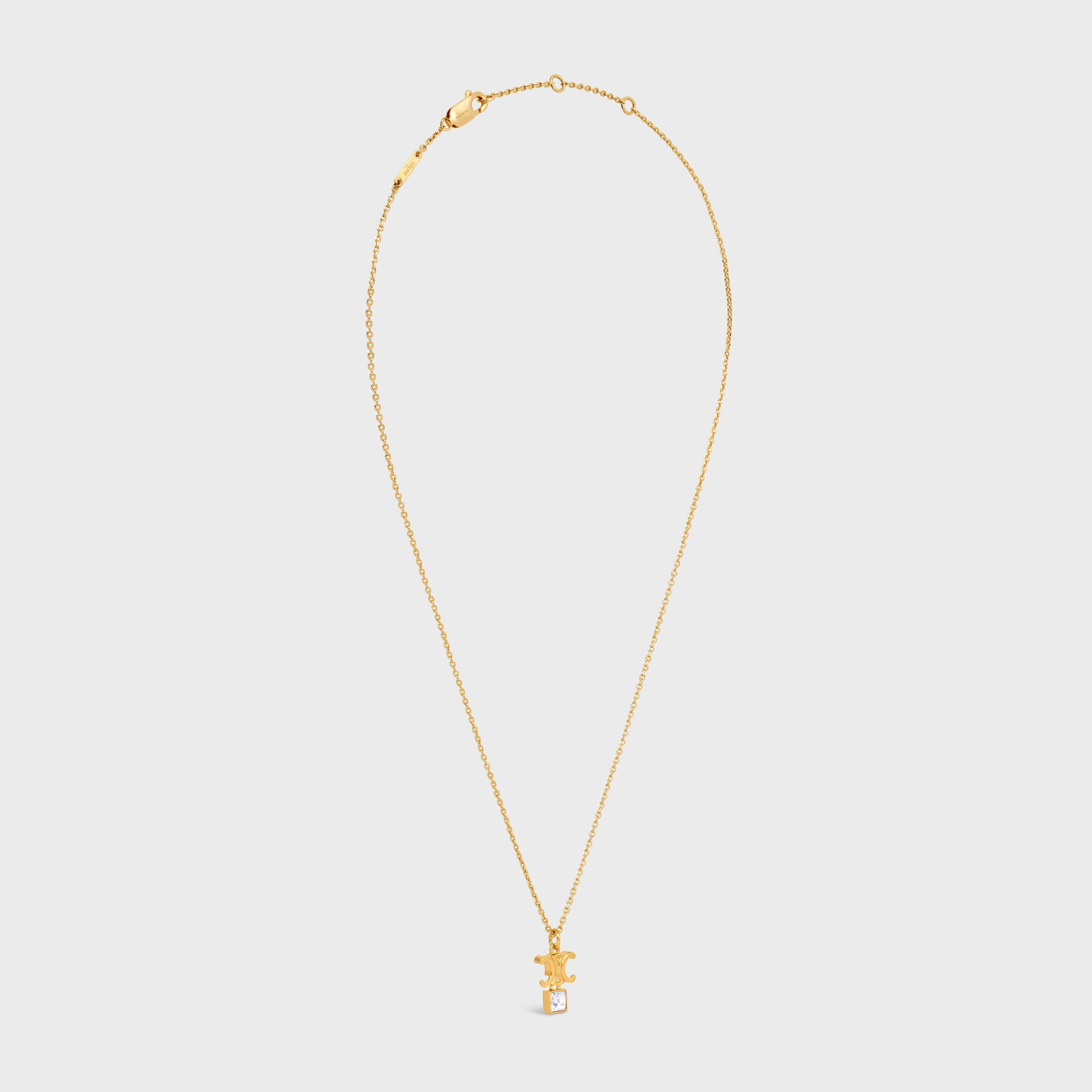 Triomphe Twinkle Necklace in Strass and Brass with Gold Finish - 2