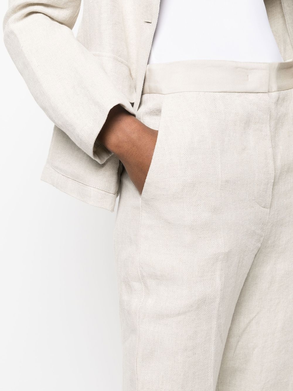 pressed-crease straight trousers - 5