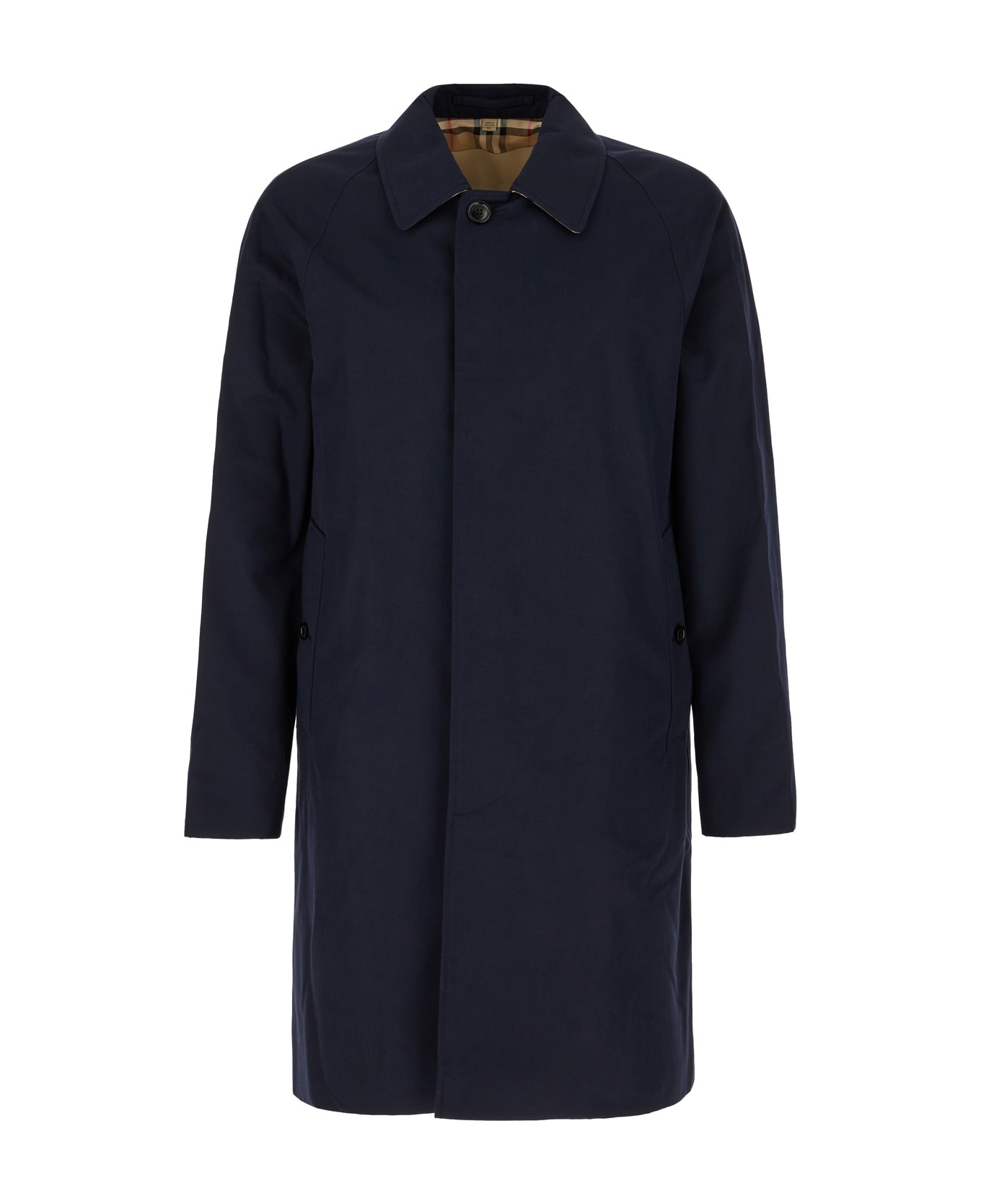 Navy Blue Cotton Heritage Camden Overcoat - 1