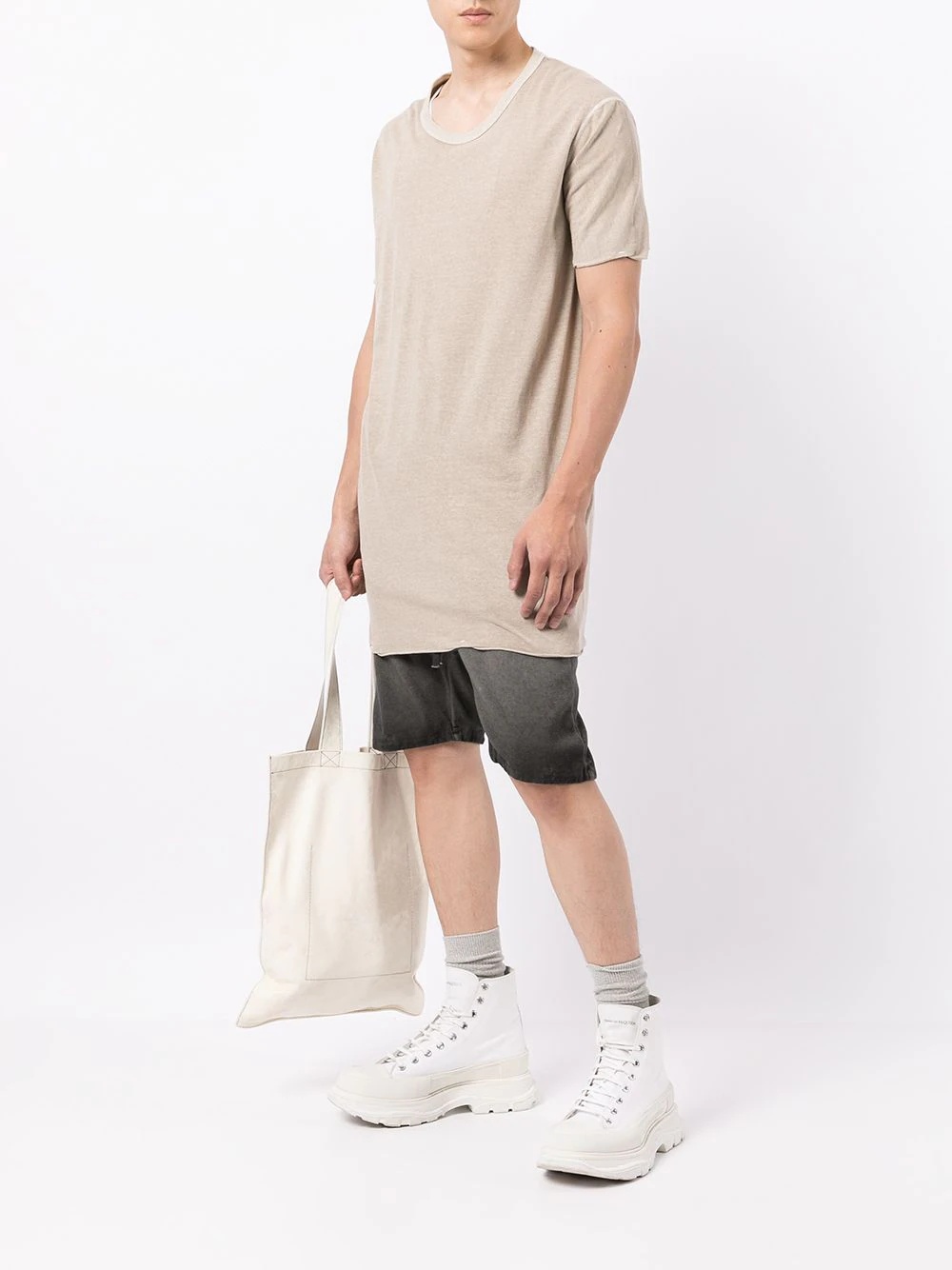 stonewashed cargo track shorts - 2