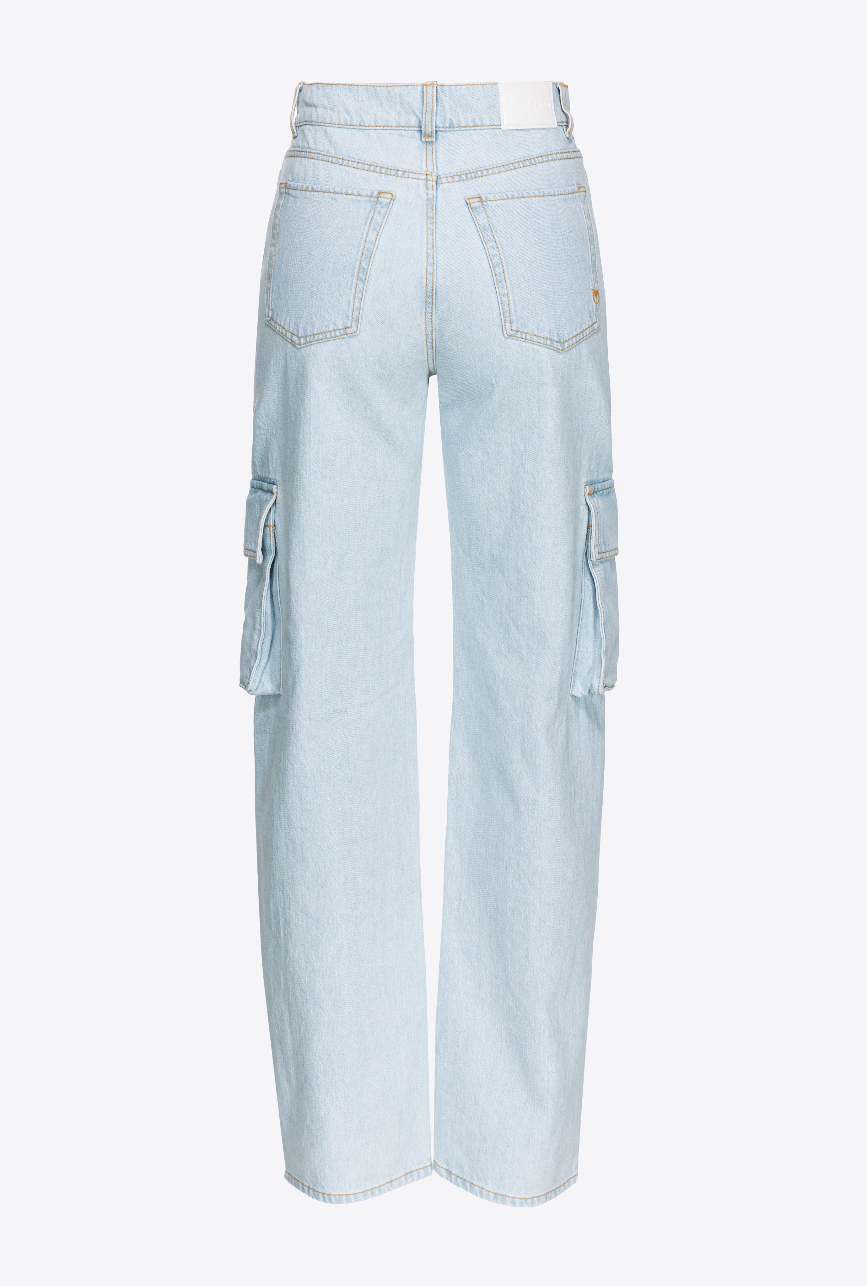 BABY BLUE DENIM CARGO JEANS - 2