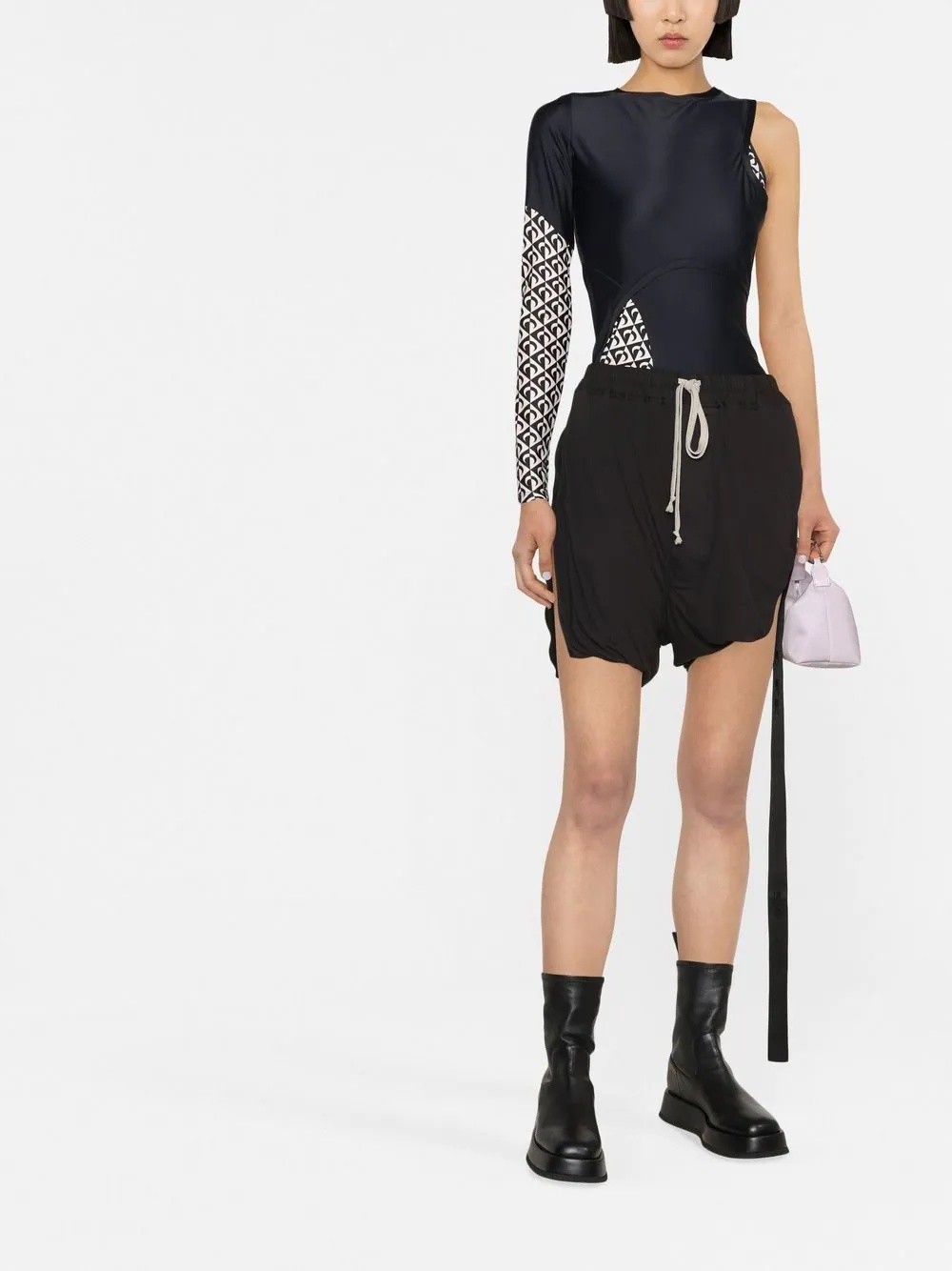 drawstring-waist track shorts - 2