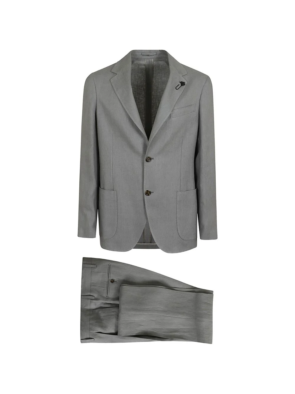 flower-pin buttoned suit - 1