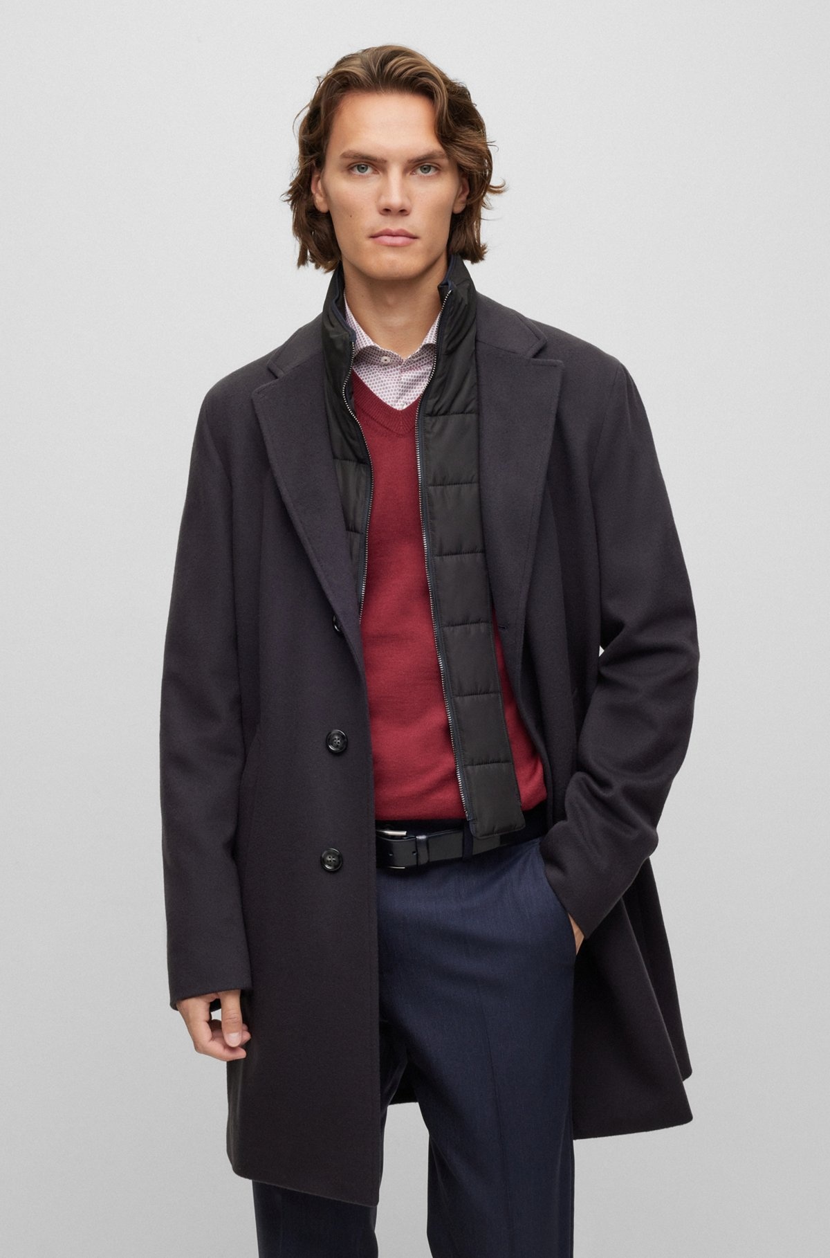 WOOL-BLEND COAT WITH ZIP-UP INNER - 2