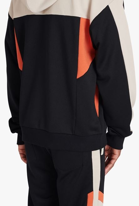 Ivory, black and dark orange cotton sweatshirt - 8