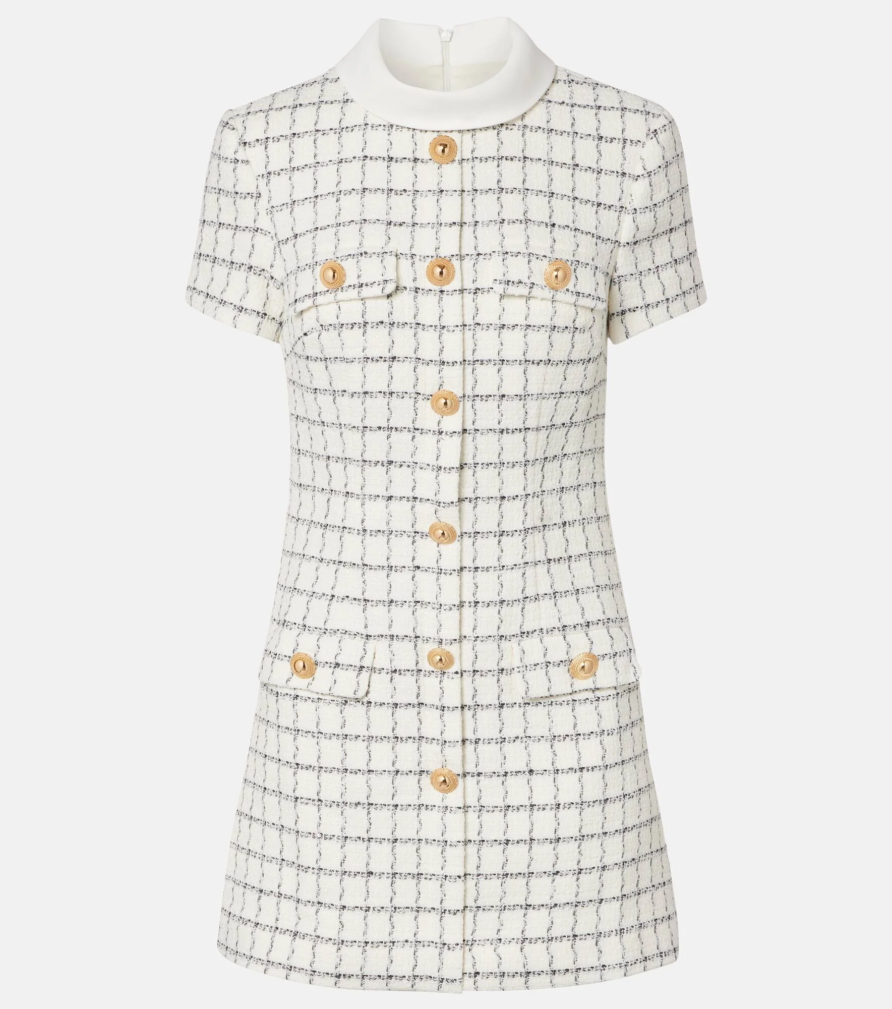 Checked bouclé minidress - 1