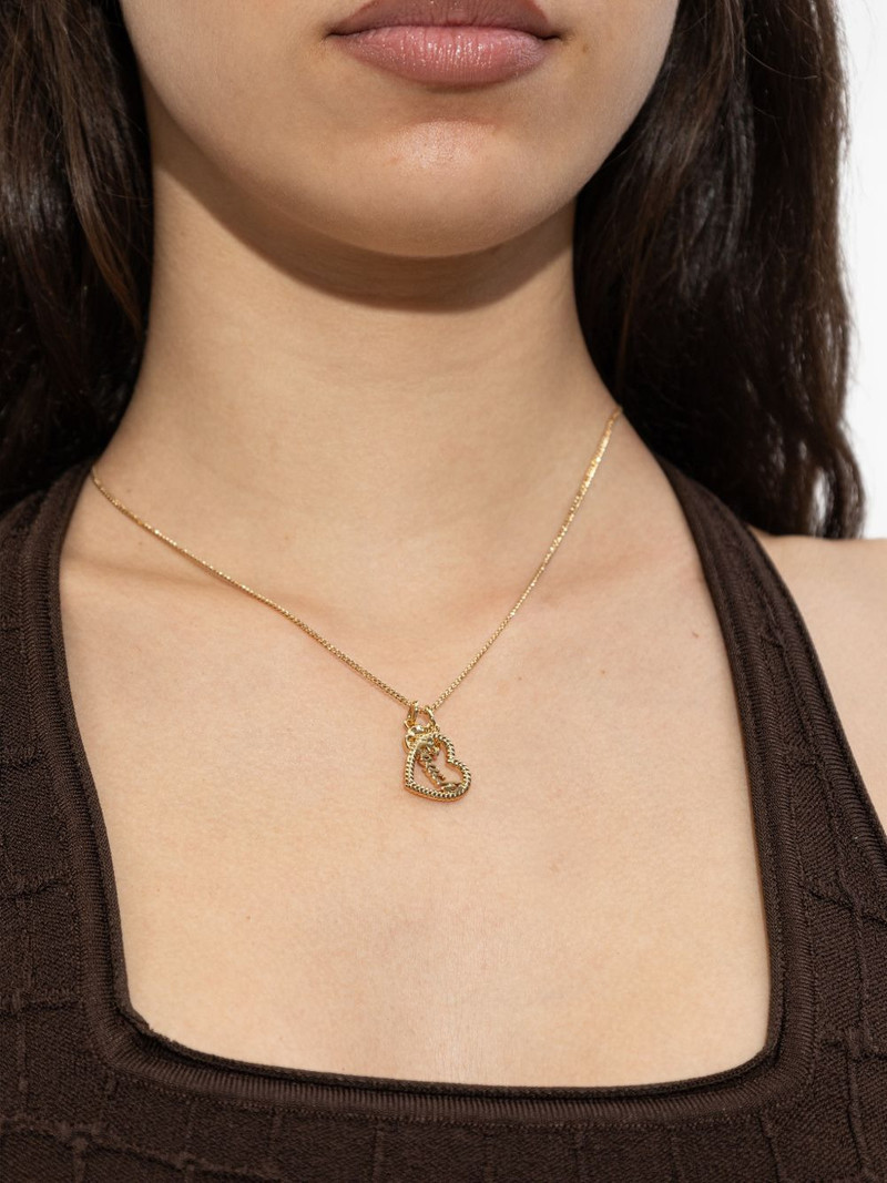 COACH heart floral charm necklace outlook