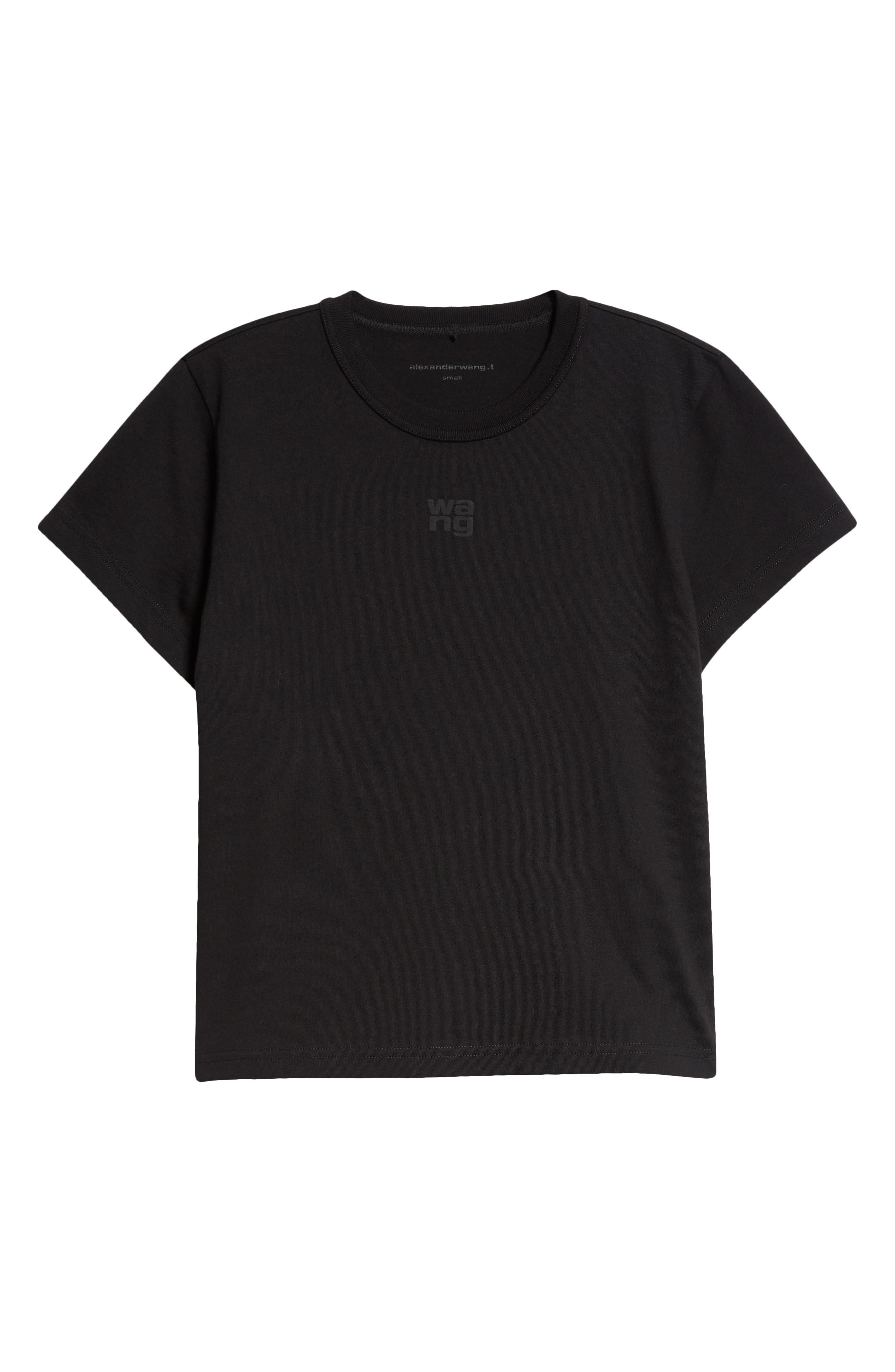 Alexander Wang Puff Logo Shrunken Cotton Jersey T-Shirt in Black at Nordstrom - 5
