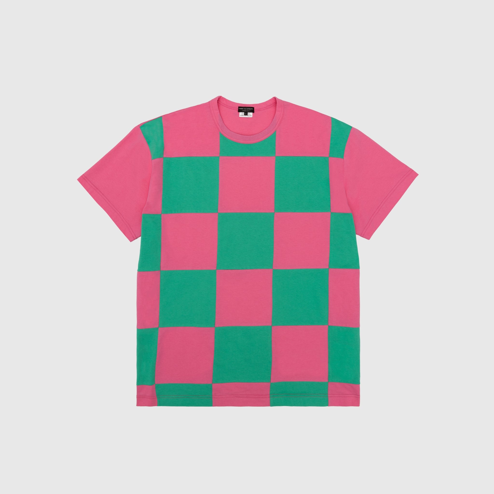 CHECKERED COTTON S/S T-SHIRT - 1