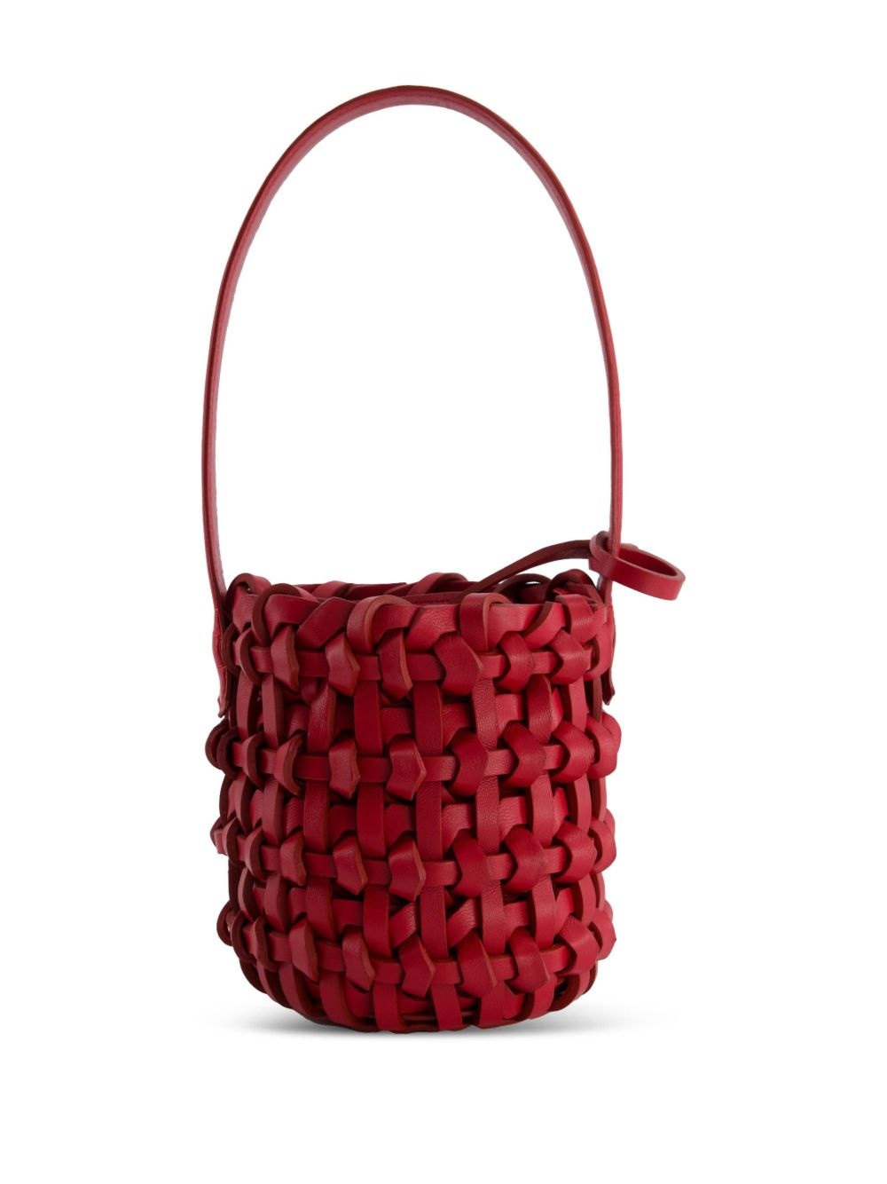 woven lambskin bucket bag - 3