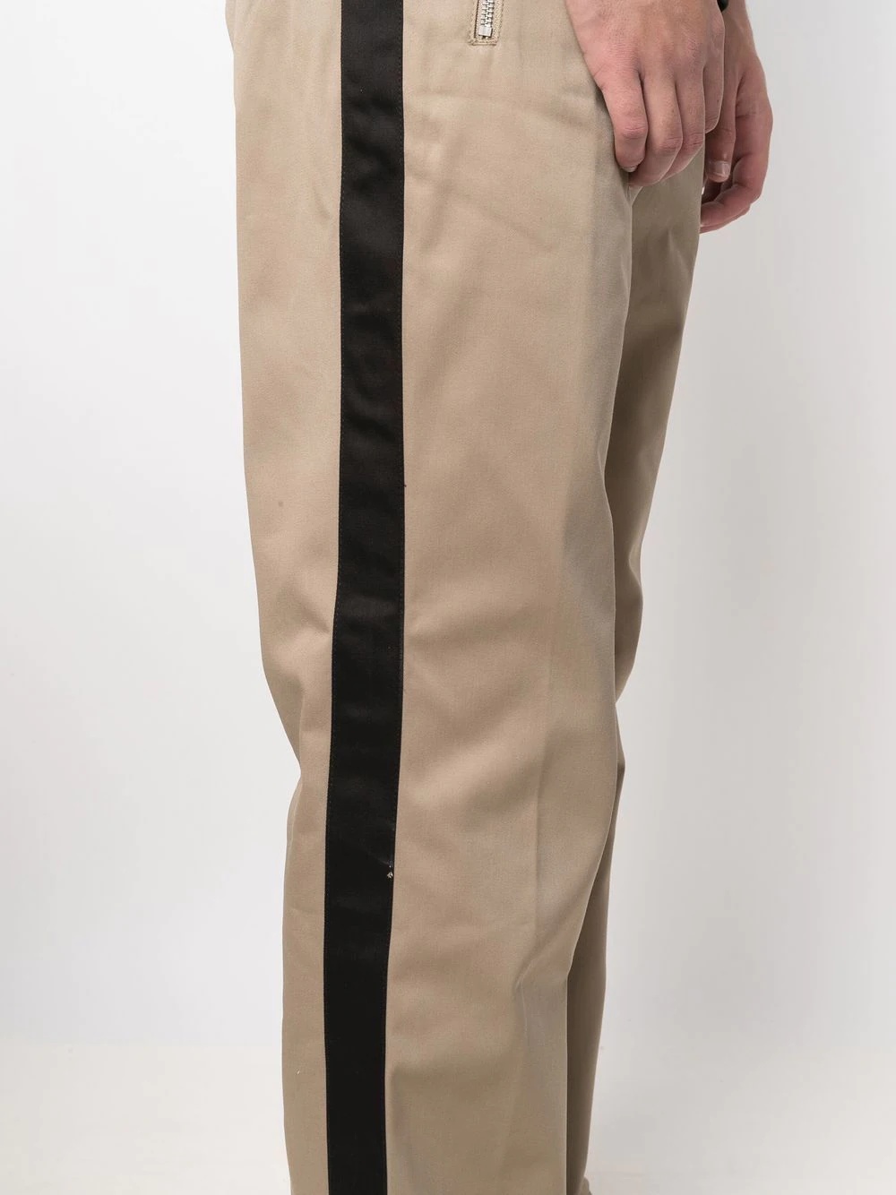 side-stripe straight-leg trousers - 5