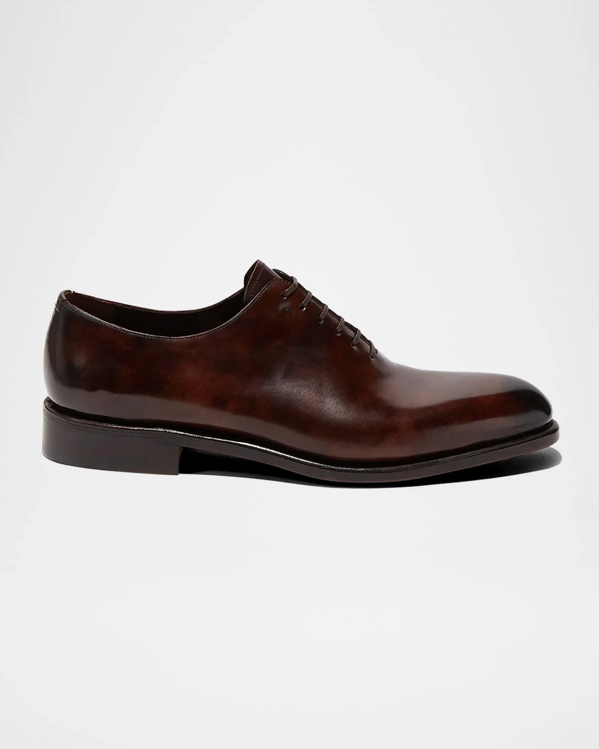 Men's Angiolo Tramezza Whole-Cut Leather Lace-Up Shoes - 1